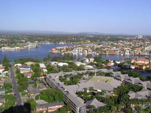 Gold Coast Waterway and Chevron Island in Queensland, Australia free photo