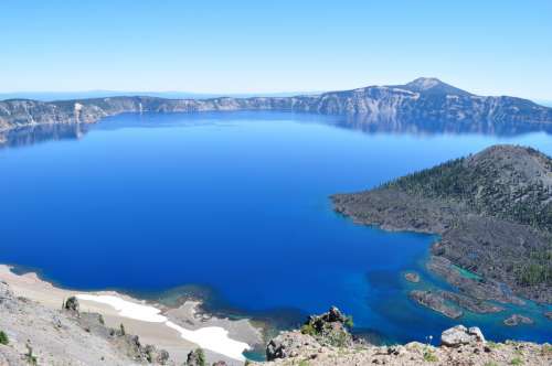 Grand overlook of Crater lake National Park, Oregon free photo