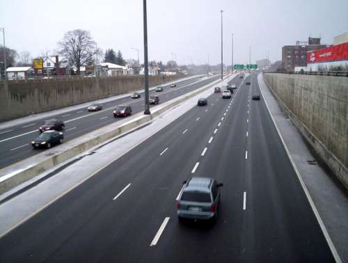 Highway 8 as seen from Franklin Street bridge in Kitchner, Ontario, Canada free photo