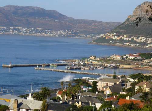 Kalk Bay Harbor landscape in Cape Town, South Africa free photo