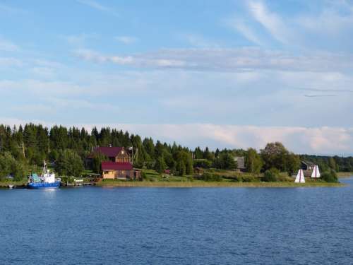 Ladoga lake scenery in Russia free photo