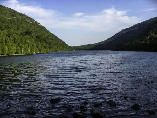 Landscape at Bubble Pond in Acadia National Park, Maine free photo