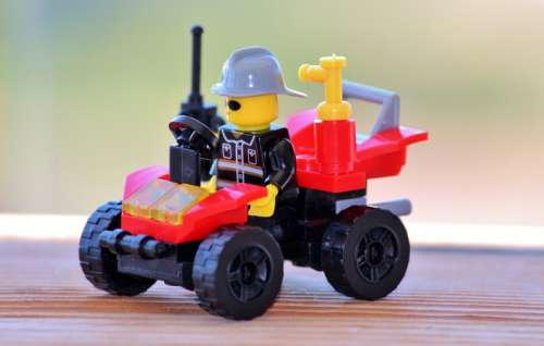 Lego Man in lego Car free photo