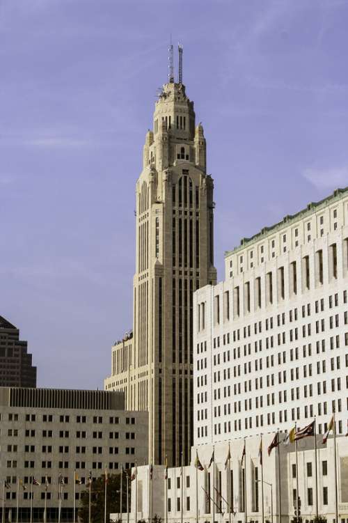 LeVeque Tower in downtown Columbus, Ohio free photo