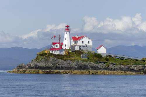 Lighthouse on a Peninsula in British Columbia, Canada free photo