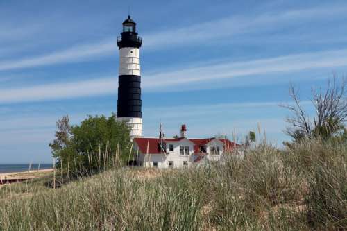 Lighthouse in Landscape in Michigan free photo