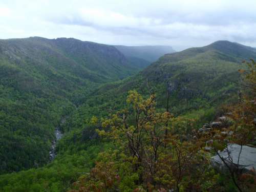 Linville Gorge hills landscape in North Carolina free photo
