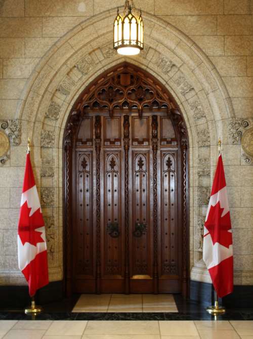 Main door to the House of Commons in Centre Block Ottawa, Ontario, Canada free photo