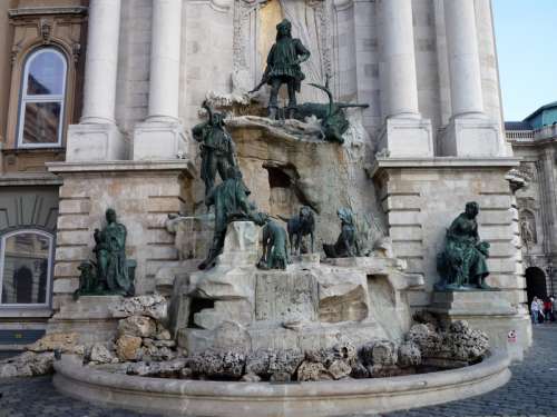 Matthias Fountain in Buda Castle in Budapest, Hungary free photo