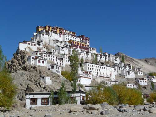 Monastery on the Mountaintop in Ladakh, India free photo