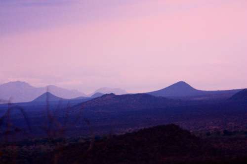 Mountain landscape Silhouette in Kenya, Africa free photo