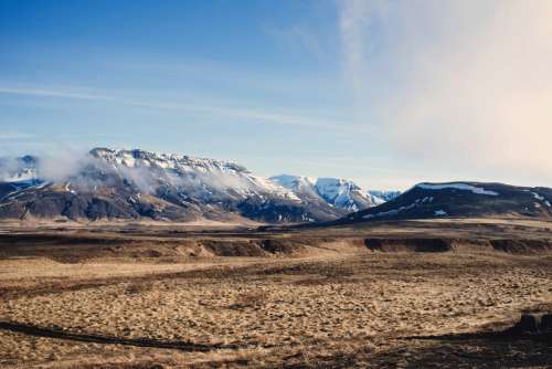Mountains in the landscape in Iceland free photo