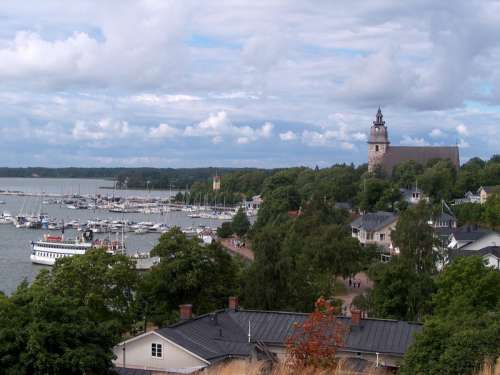 Naantali old town and harbour in Naantali, Finland free photo