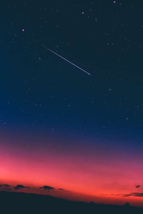 Night Sky with Shooting Star free photo