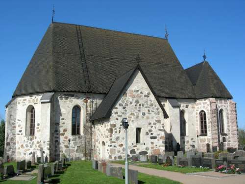 Nousiainen Church building in Finland free photo