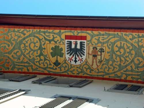 Painted Gable with symbol in Aarau, Switzerland free photo