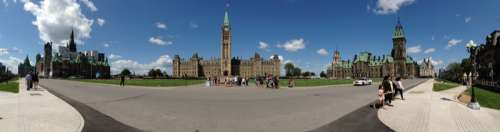Panorama of Canadian Parliament in Ottawa, Ontario, Canada free photo