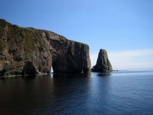 Perce Rock and landscape in Quebec, Canada free photo
