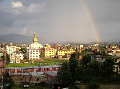 Rainbow Arcing over Kathmandu, Nepal free photo