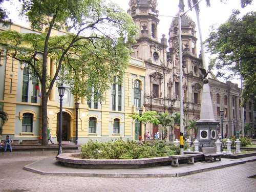 San Ignacio Square in Medellin, Colombia free photo