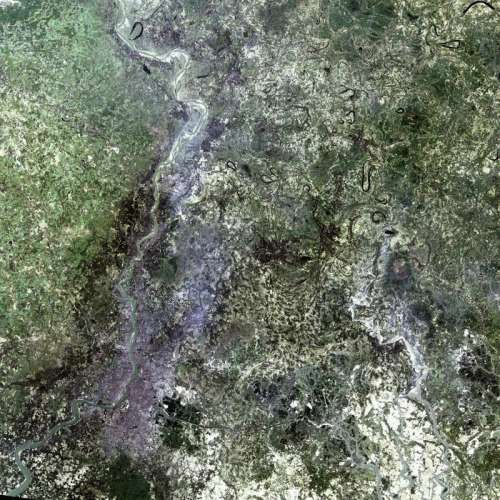 Satellite Image of the city of Calcutta, India free photo