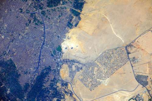 Satellite Images of Giza and Pyramids, Egypt free photo