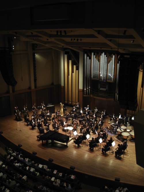 Seattle Symphony Orchestra in Benaroya Hall in Washington free photo