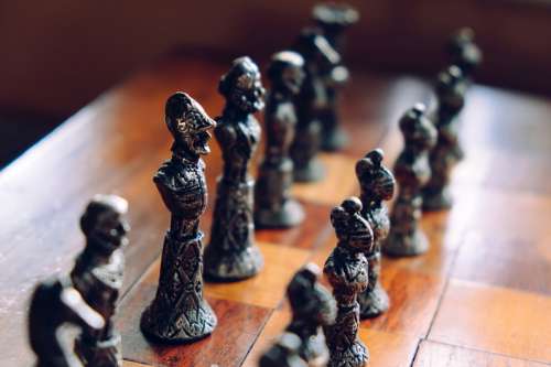 Silver Chess Pieces free photo