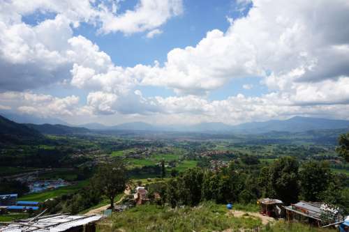 Sky and Clouds Over the Landscape in Kathmandu, Nepal free photo