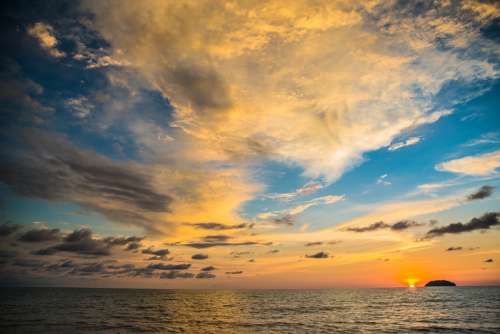 Sky with Clouds at Kota Kinabalu in Malaysia free photo