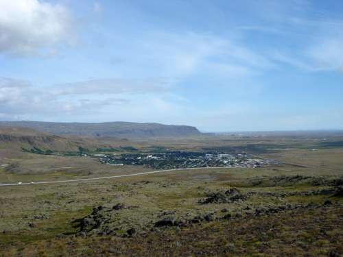 Skyline of Hveragerðisbær landscape in Iceland free photo