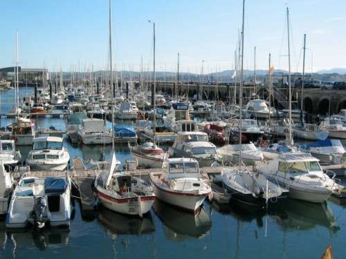 Sporting marina in Puertochico in Santander, Spain free photo