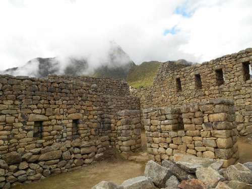 Stone Walls and Fortifications in Machu Picchu, Peru free photo