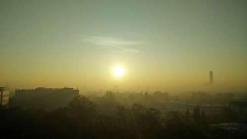 Sunlight through the smog in Wroclaw, Poland free photo