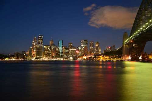 Sydney Night Skyline in New South Wales, Australia free photo