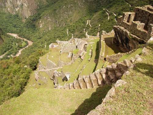 Terrace Steps in Machu Picchu, Peru free photo