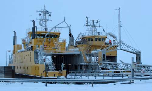 The ferries Meriluoto and Merisilta in Hailuoto, Finland free photo