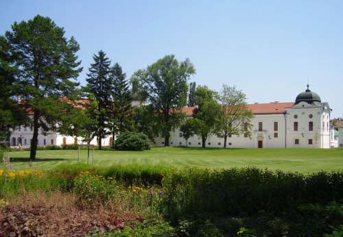 The park of Royal Castle in Godollo, Hungary free photo