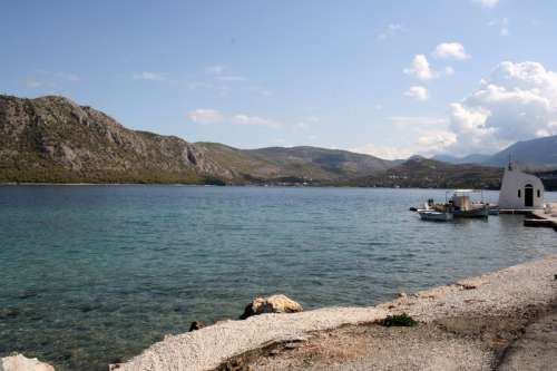 The Vouliagmeni lake in Loutraki, Greece free photo
