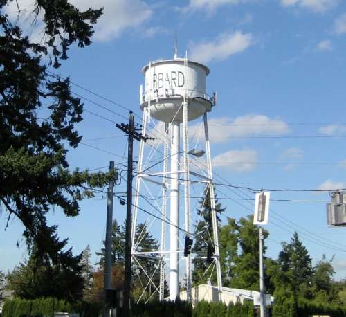 The watertower in Hubbard, Oregon free photo