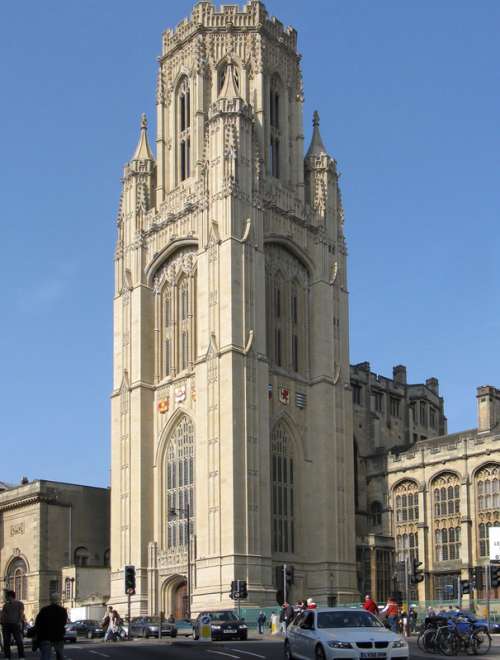 The Wills Memorial Building on Park Street in Bristol, England free photo
