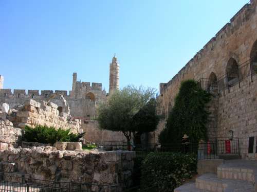 Tower of David from afar in Jerusalem, Israel free photo