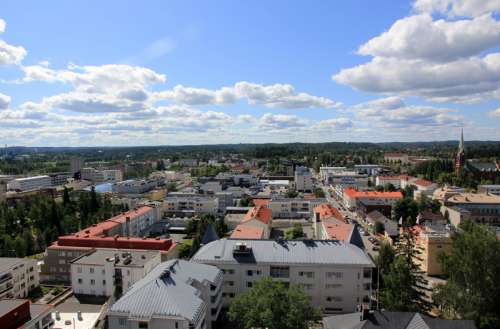 Town View under the sky in Mikkeli, Finland free photo