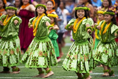 Traditional Dancers Hula Dance in Hawaii free photo