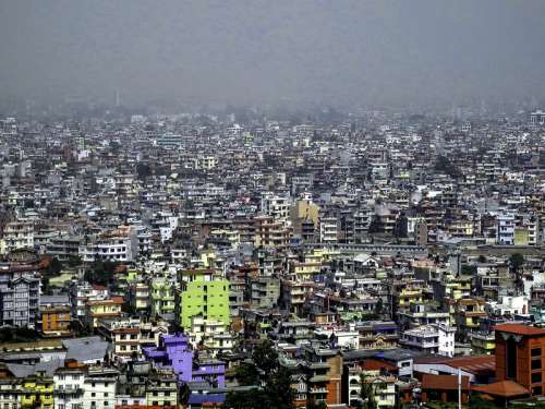 Urban expansion in Kathmandu in Nepal free photo