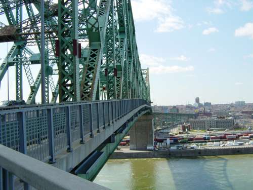 View from the Jacques-Cartier Bridge in Montreal, Quebec, Canada free photo