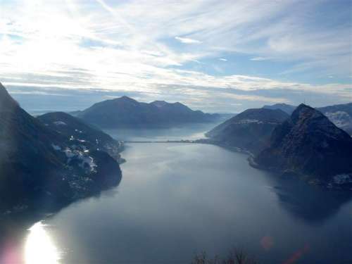 View of Lake Lugano from Monte Brè in Switzerland free photo