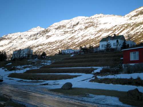 View of Neskaupstaður in Iceland free photo