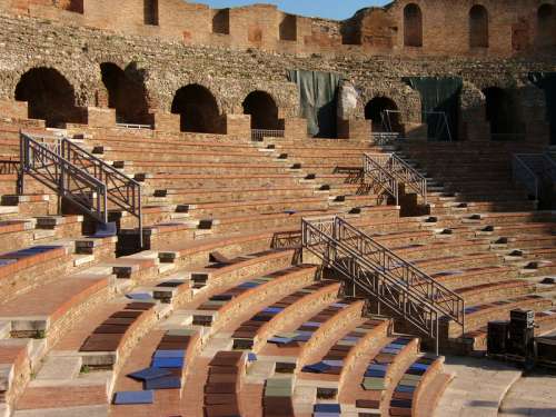 View of the Roman Theatre of Benevento, Italy free photo
