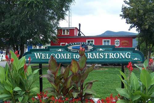 Welcome sign to Armstrong, British Columbia free photo